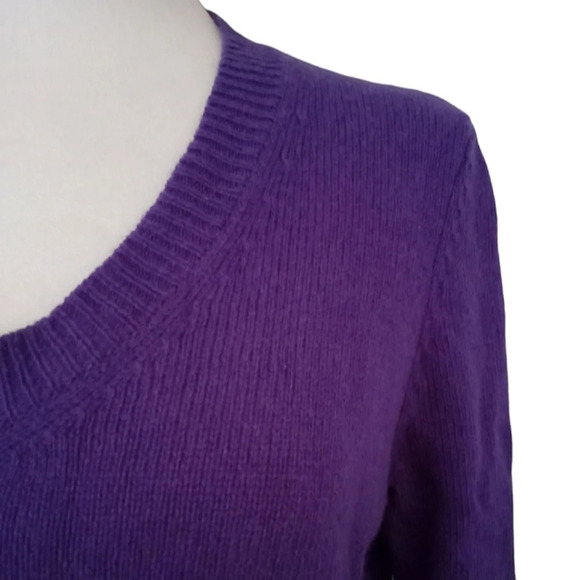 Eileen Fisher Jasmine Purple Yak Wool Blend Knit V Neck Sweater Size Small - Picture 3 of 8